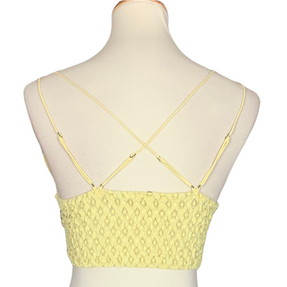 Free People Festival Fairycore Lace Bralette Strappy Back in Yellow Size Medium - Picture 5 of 5